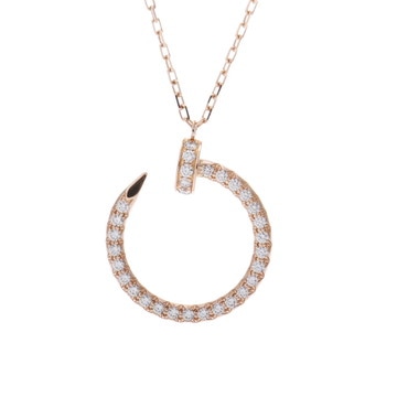 カルティエ ジュストアンクル ネックレス パヴェ ゴールド K18ピンクゴールド PG レディース ジュエリー 【中古】【jewelry】