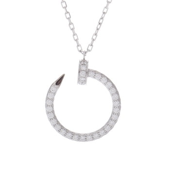 カルティエ ジュストアンクル ネックレス シルバー K18ホワイトゴールド WG レディース ジュエリー 【中古】【jewelry】