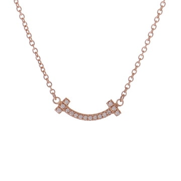 ティファニー Tスマイル ネックレス ミニ ゴールド K18ピンクゴールド PG レディース ジュエリー 【中古】【jewelry】