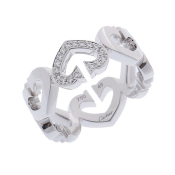 カルティエ Cハートリング #49 シルバー K18ホワイトゴールド WG レディース ジュエリー 【中古】【jewelry】