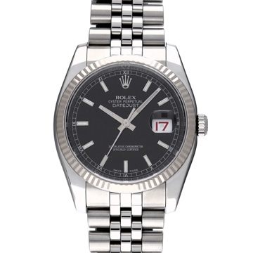 ロレックス デイトジャスト 116234 ブラック メンズ 時計 【中古】【wristwatch】
