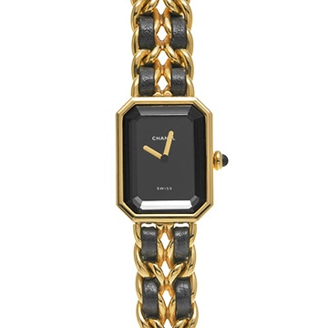シャネル プルミエール M H0001 ブラック レディース 時計 【中古】【wristwatch】