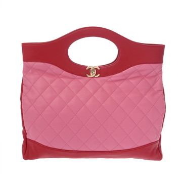 シャネル CHANEL31 ラージ ショッピングバッグ レッド/ピンク AS1010 カーフスキン レディース バッグ 【中古】【bag】