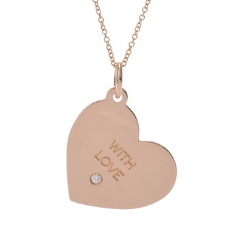 ティファニー WITH LOVE ウィズラブ ハート ネックレス 1PD ゴールド K18ピンクゴールド PG レディース ジュエリー 【中古】【jewelry】