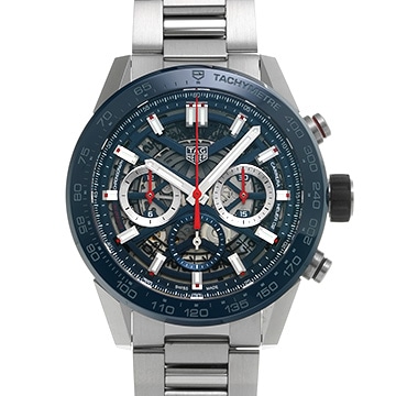 タグ ホイヤー カレラ キャリバーホイヤー02 クロノグラフ CBG2A11.BA0654 ブルー メンズ 時計 【中古】【wristwatch】