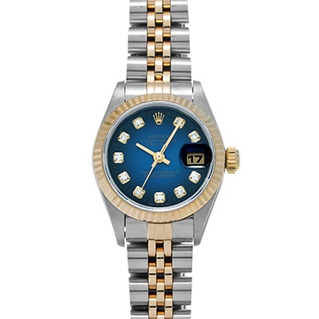 ロレックス デイトジャスト 79173G ブルー・グラデーション/ダイヤモンド レディース 時計 【中古】【wristwatch】