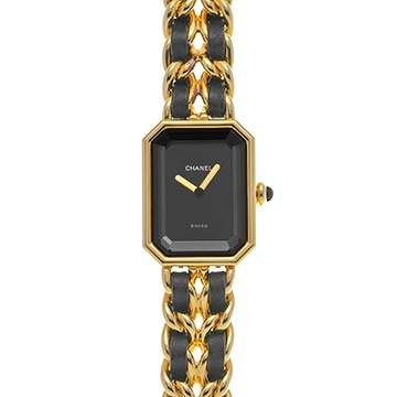 シャネル プルミエール L H0001 ブラック レディース 時計 【中古】【wristwatch】