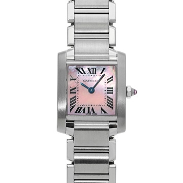 カルティエ タンクフランセーズ SM　 W51028Q3 ピンクシェル レディース 時計 【中古】【wristwatch】