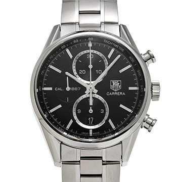 タグ ホイヤー カレラ キャリバー1887 クロノグラフ CAR2110-3 ブラック メンズ 時計 【中古】【wristwatch】
