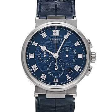 ブレゲ マリーン クロノグラフ 5527BB/Y2/9WV ブルー メンズ 時計 【中古】【wristwatch】