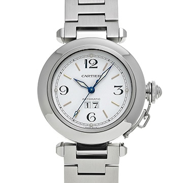 カルティエ パシャC ビッグデイト W31044M7 ホワイト ユニセックス 時計 【中古】【wristwatch】