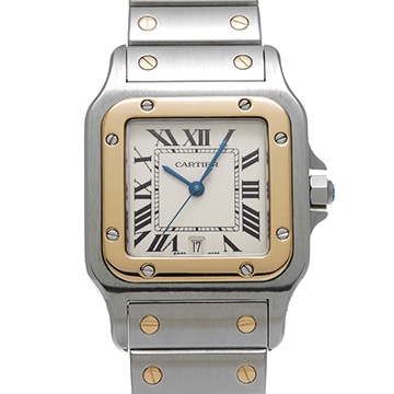 カルティエ サントス ガルベ LM W20011C4 アイボリー レディース 時計 【中古】【wristwatch】