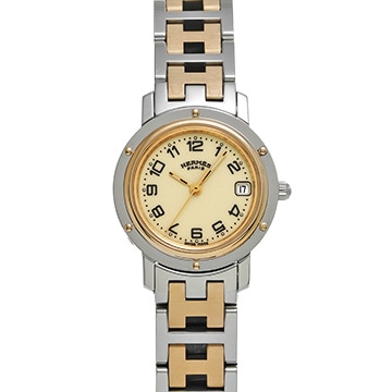 エルメス クリッパー CL4.220.430/3752 アイボリー レディース 時計 【中古】【wristwatch】
