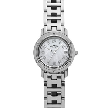 エルメス クリッパー ナクレ CL4.210 ホワイトシェル レディース 時計 【中古】【wristwatch】