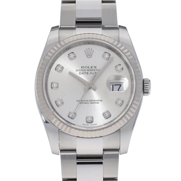 ロレックス デイトジャスト 116234G シルバー/ダイヤモンド メンズ 時計 【中古】【wristwatch】