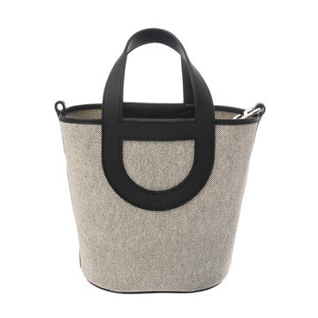 エルメス インザループ 18 エクリュ/ブラック トワルアッシュ/ヴォースイフト レディース バッグ 【中古】【bag】
