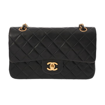 シャネル マトラッセ Ｗフラップ Ｗチェーンショルダー 23 ブラック A01113 ラムスキン レディース バッグ 【中古】【bag】