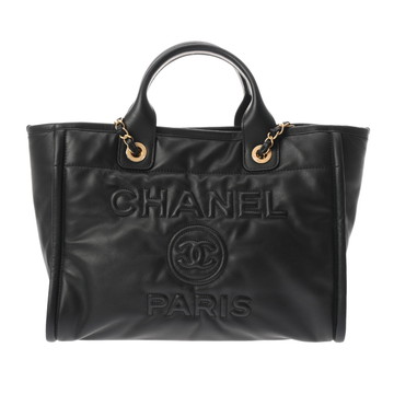 シャネル ショッピング バッグ ドーヴィル ブラック AS3257 ラムスキン レディース バッグ 【中古】【bag】