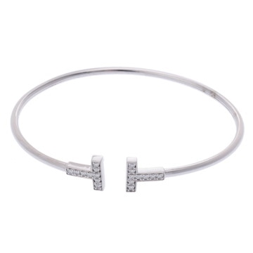 ティファニー Tワイヤー ブレスレット シルバー K18ホワイトゴールド WG レディース ジュエリー 【中古】【jewelry】