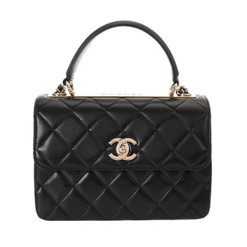 シャネル トレンディCC トップハンドル フラップ バッグ ブラック A92236 ラムスキン レディース バッグ 【中古】【bag】