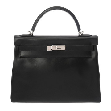 エルメス ケリー 32 内縫い 2WAY ブラック ボックスカーフ レディース バッグ 【中古】【bag】