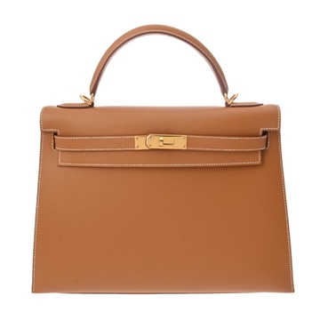 エルメス ケリー 32 外縫い ナチュラル ヴォーシャモニー レディース バッグ 【中古】【bag】