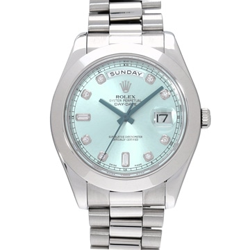 ロレックス デイデイトII 218206A アイスブルー/ダイヤモンド メンズ 時計 【中古】【wristwatch】