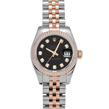 ロレックス デイトジャスト 179171G ブラック/ダイヤモンド レディース 時計 【中古】【wristwatch】