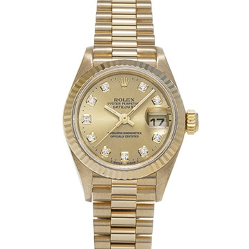 ロレックス デイトジャスト 69178G シャンパン/ダイヤモンド レディース 時計 【中古】【wristwatch】