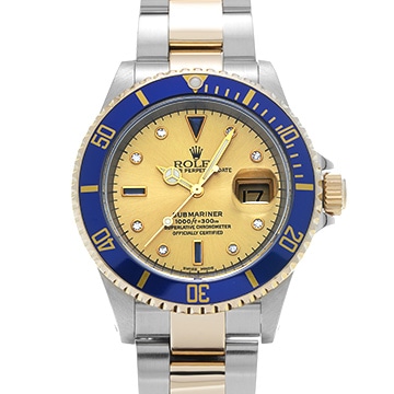 ロレックス サブマリーナ デイト 16613SG シャンパン/サファイア/ダイヤモンド メンズ 時計 【中古】【wristwatch】
