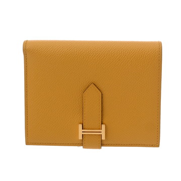 エルメス ベアン コンパクト ジョーヌアンブル ヴォーエプソン レディース 財布 【中古】【purse】