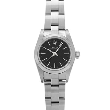 ロレックス オイスターパーペチュアル 76080 ブラック レディース 時計 【中古】【wristwatch】