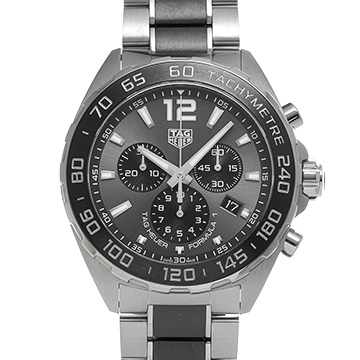 タグ ホイヤー フォーミュラ1 クォーツ クロノグラフ CAZ1011.BA0843 グレー/ブラック メンズ 時計 【中古】【wristwatch】