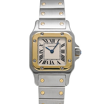 カルティエ サントス ガルベ SM W20012C4 アイボリー レディース 時計 【中古】【wristwatch】
