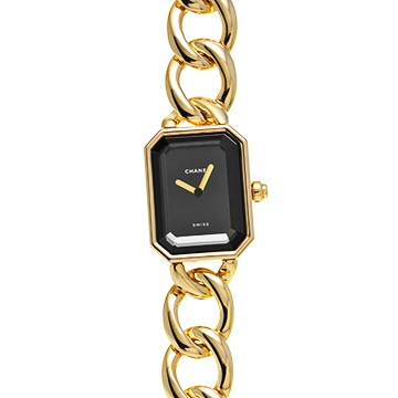 シャネル プルミエール M H0003 ブラック レディース 時計 【中古】【wristwatch】