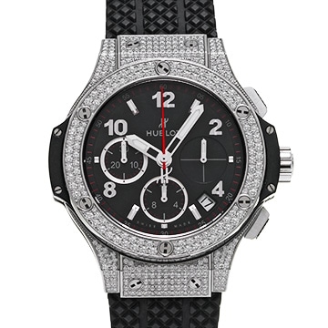 ウブロ ビッグバン スチール パヴェ 341.SX.130.RX.174 ブラックラッカー メンズ 時計 【中古】【wristwatch】