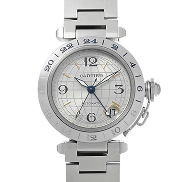 カルティエ パシャC メリディアン GMT W31029M7 シルバー ユニセックス 時計 【中古】【wristwatch】