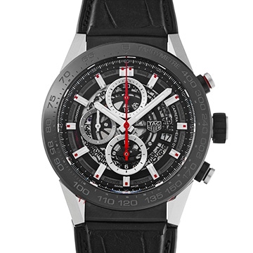 タグ ホイヤー カレラ キャリバーホイヤー01 クロノグラフ CAR2A1Z.FT6044 ブラック メンズ 時計 【中古】【wristwatch】