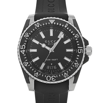 グッチ ダイブ 136.2 ブラック メンズ 時計 【中古】【wristwatch】