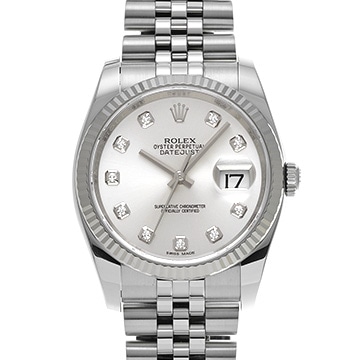 ロレックス デイトジャスト 116234G シルバー/ダイヤモンド メンズ 時計 【中古】【wristwatch】