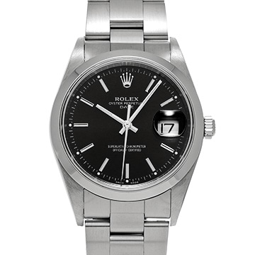 ロレックス オイスターパーペチュアル デイト 15200 ブラック メンズ 時計 【中古】【wristwatch】