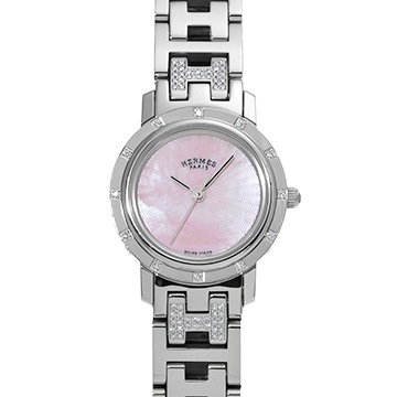 エルメス クリッパー ナクレ CL4.230 ピンクシェル レディース 時計 【中古】【wristwatch】
