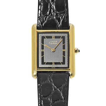 カルティエ マストタンク LM ヴェルメイユ 6.81006 グレー/ブラック ユニセックス 時計 【中古】【wristwatch】