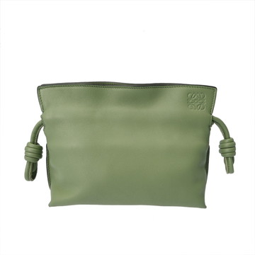 ロエベ フラメンコクラッチ ナノ グリーン A411FC6X01 カーフ レディース バッグ 【中古】【bag】