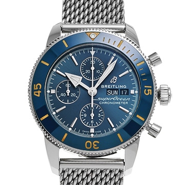 ブライトリング スーパーオーシャン ヘリテージ クロノグラフ 44 A13313161C1A1 ブルー メンズ 時計 【中古】【wristwatch】
