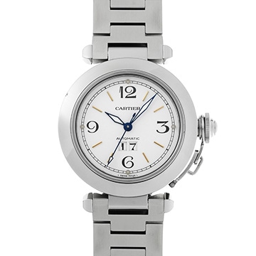 カルティエ パシャC ビッグデイト W31011M7 ホワイト ユニセックス 時計 【中古】【wristwatch】