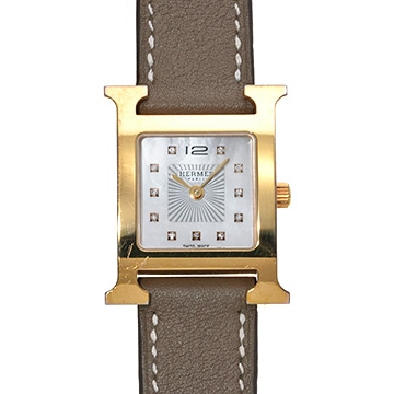 エルメス Hウォッチ HH1.202 ホワイトシェル/ダイヤモンド レディース 時計 【中古】【wristwatch】