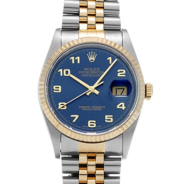 ロレックス デイトジャスト 16233 ブルー メンズ 時計 【中古】【wristwatch】