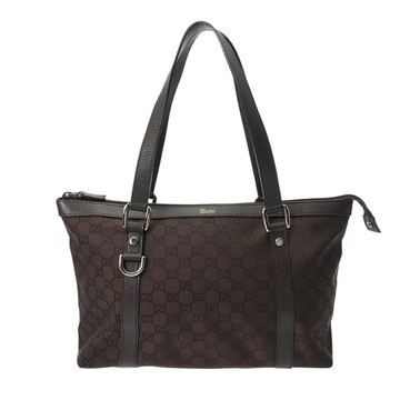 グッチ GG柄 ブラウン 268640 204991 GGナイロン/レザー レディース バッグ 【中古】【bag】