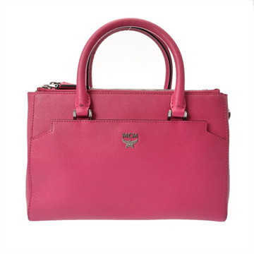 エム シー エム 2way ハンドバッグ ピンク レザー レディース バッグ 【中古】【bag】
